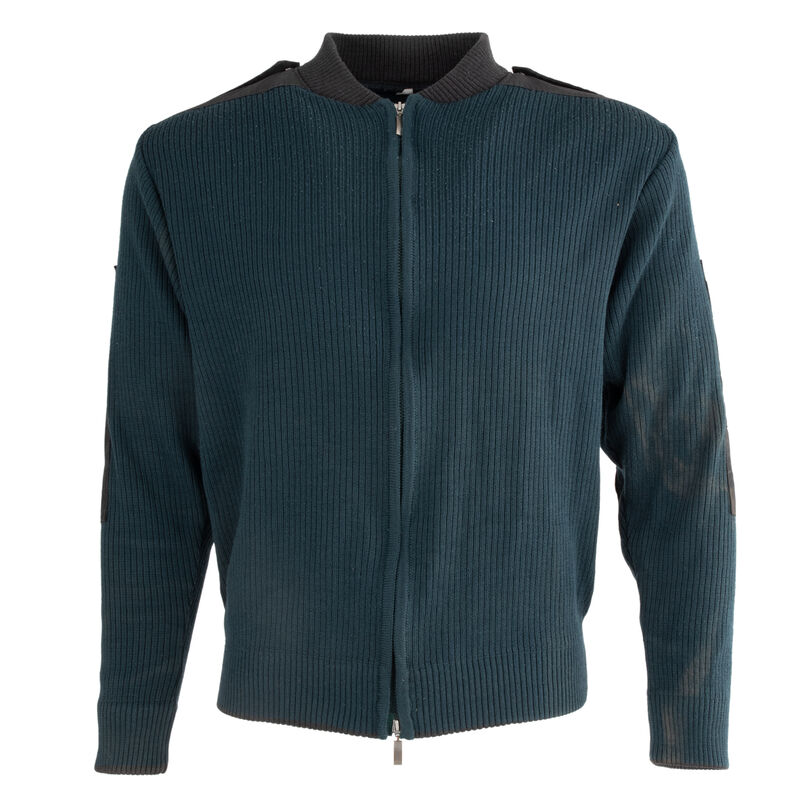 Dutch Commando Wool Sweater Emerald Blue Full Zip, , large image number 4